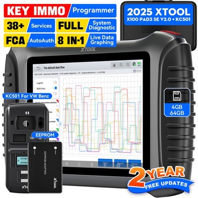 2025 XTOOL X100 PAD3 SE V2.0 + KC501 IMMO Key Programmer Auto Diagnostic Tool