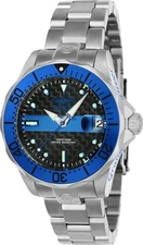 RARE Invicta Ladies Grand Diver 38mm Blue Bezel Steel Tone Automatic Watch-300M
