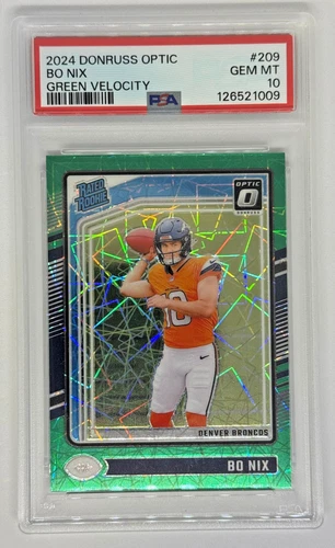 2024 Donruss Optic Bo NIX #209 Green Velocity Rated Rookie - PSA 10