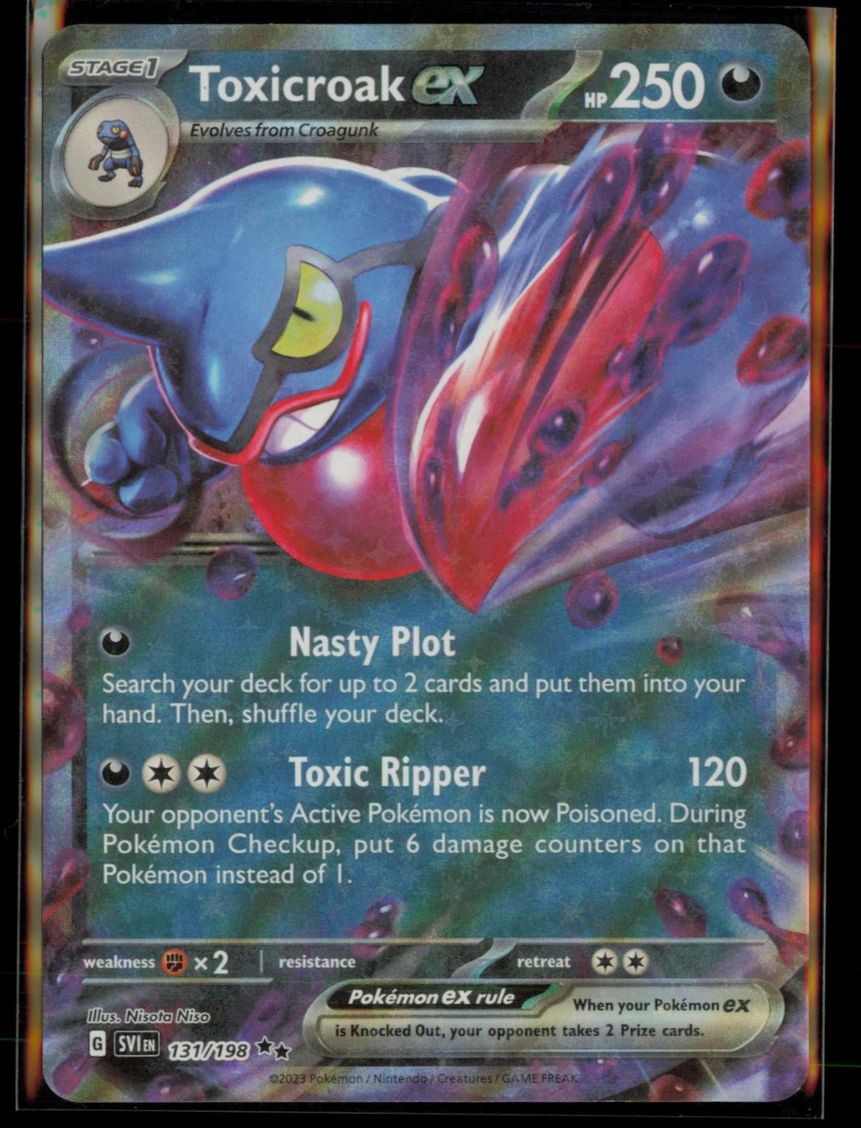 TOXICROAK EX 131/198 DOUBLE RARE SCARLET & VIOLET POKEMON HOLO NM