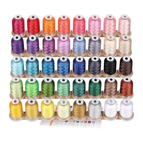 40 Farben Stickgarn Set Polyester Maschinen Stickgarn 500M FüR Stickmaschine-image