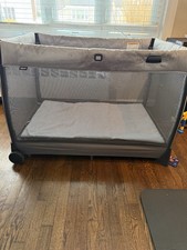Chicco Gray Portable Foldable Play Yard with Wheels for Infant Toddler