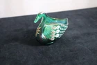 Vintage Fenton  Green Swan Dish Museum Collection  FLAW