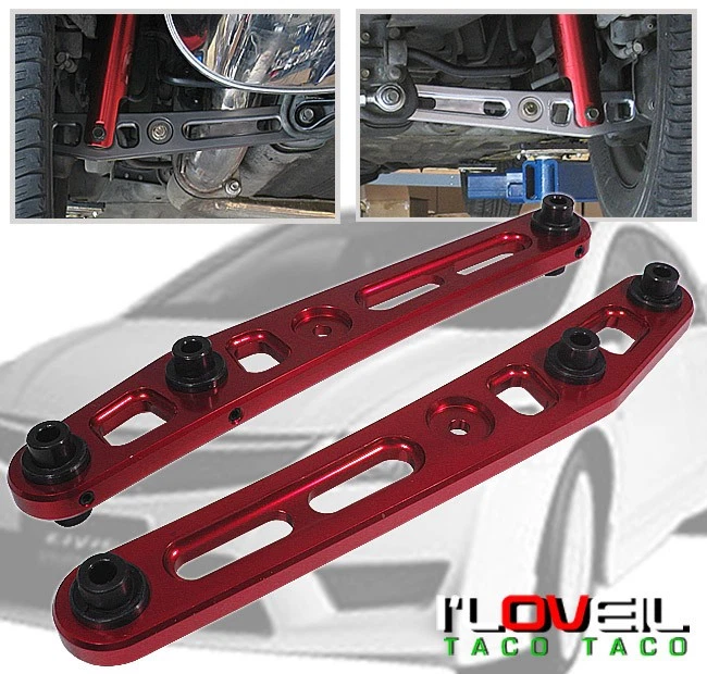 Red Camber Kits + Control Arms + Lowering Coilover Springs For Civic Integra Foto 2 de 4