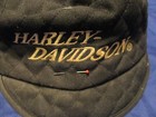 VTG Harley-Davidson Motorcycle Black Quilt Welder Biker Short Brim Hat Cap L/XL — photo 2