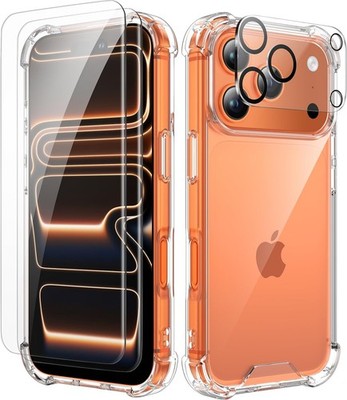 iPhone 17 Pro Max Case 6.9 Inch, Soft Silicone Shockproof Anti-Scratch PC Back C