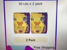 2 Pack Meow Mix Original Dry Cat Food 30 Lb Bag