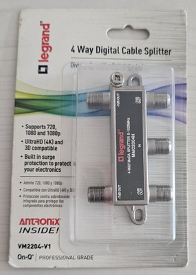 Legrand On-Q VM2204-V1   4-Way Digital Cable Splitter   Brand New