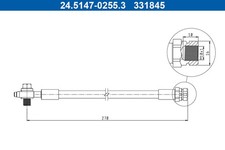 BREMSSCHLAUCH FÜR SKODA OCTAVIA II COMBI (1Z5) - ATE 24.5147-0255.3