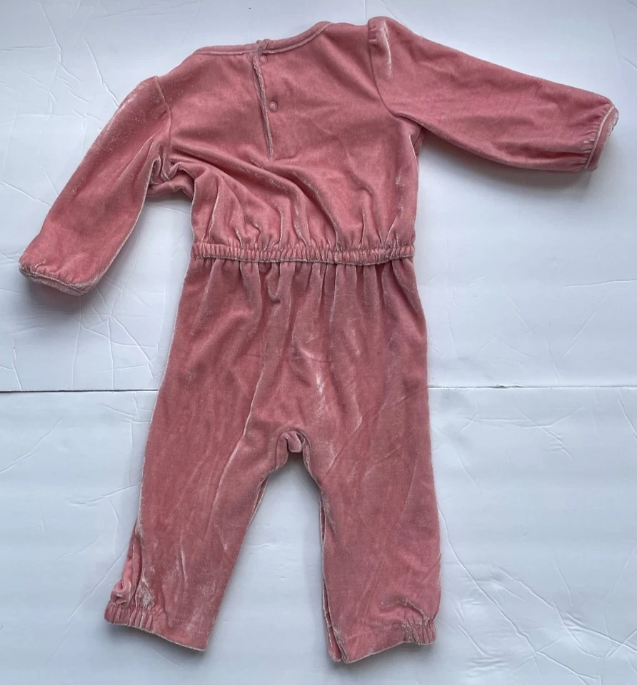 Conjunto de una pieza de terciopelo Carter's infantil talla 9 meses rosa Foto 4 de 4