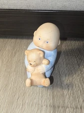 Vintage 1984 Edition Cabbage Patch Baby Boy With Bear  2.5" x 2.5"