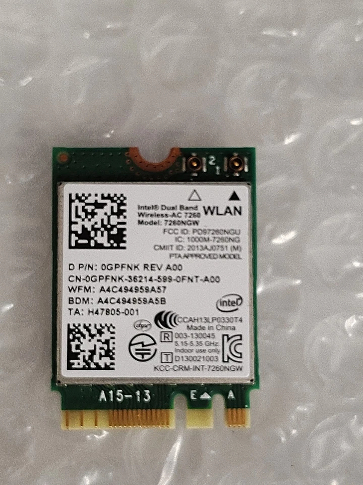 LENOVO 7260NGW 04X6007 INTEL DUAL BAND WIRELESS-AC WIFI NETWORK CARD BT4.0 - Image 2 of 4