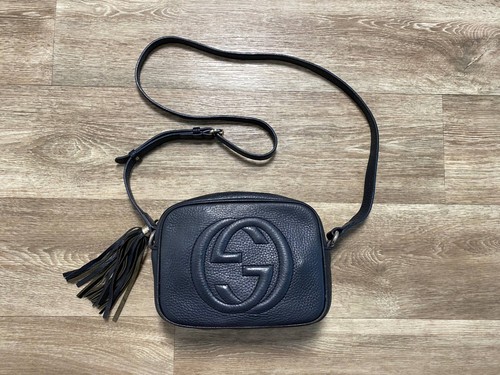 Vintage Gucci Soho Disco Bag Navy Leather Crossbody Shoulder Bag