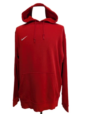 Sweat à Capuche NIKE Homme XL Rouge Logo Brodé DROITE Rare Hoodie Vintage - Photo 1/4