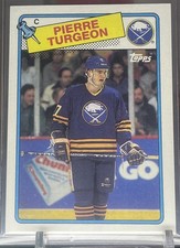 1988/89 O-PEE-CHEE NHL HOCKEY CARD 194 PIERRE TURGEON ROOKIE EX+ EXNM NICE!! OPC. rookie card picture