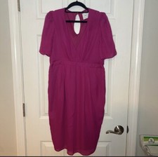 ASOS Maternity Pink Cinched Waist Midi Dress Size 8