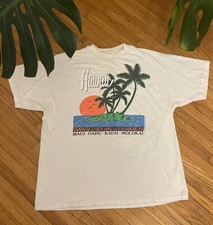 Vintage 90s 1991 XL Maui Oahu Mol Kauai Molokai Hawaii Beach Surf T-Shirt USA