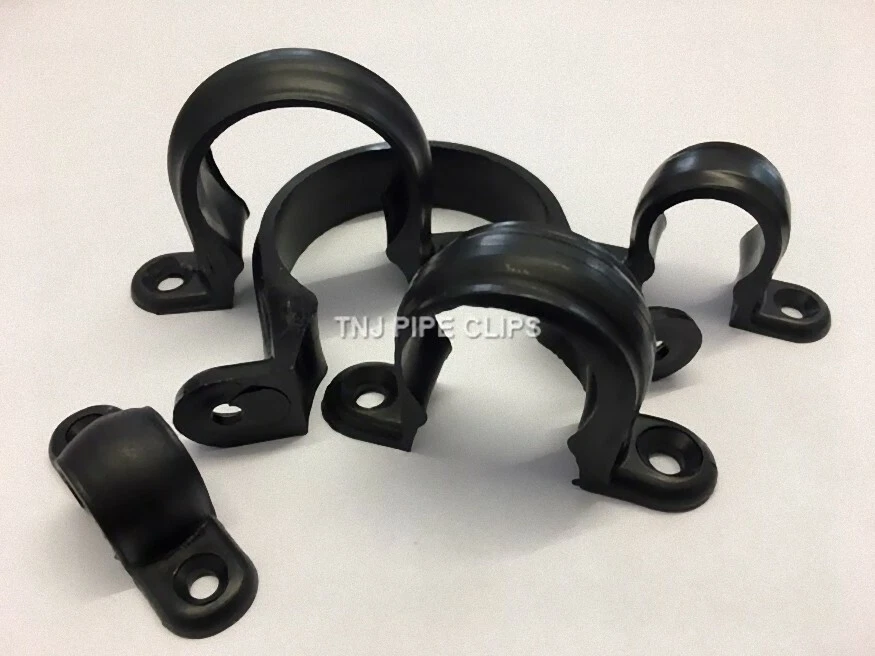 BLACK Plastic Pipe Saddle Slip On Clip Packs of 10 Optional