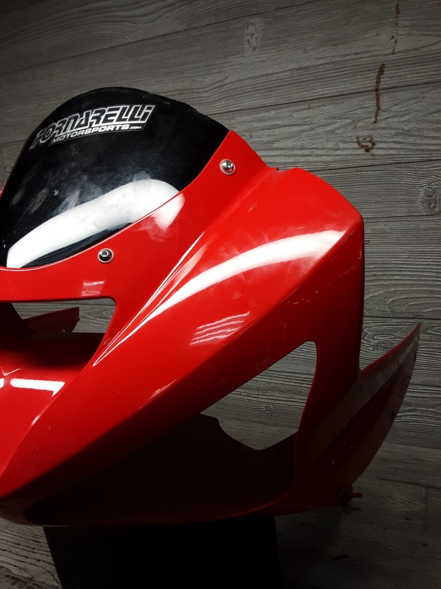2004 03-04 Kawasaki ZXR6R 636 Red Upper Front Headlight Fairing