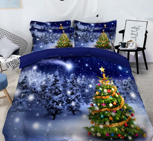 3D Tree Snow Globe Ball Pendant 53038 Christmas Quilt Duvet Cover Xmas Bed Pillowcases