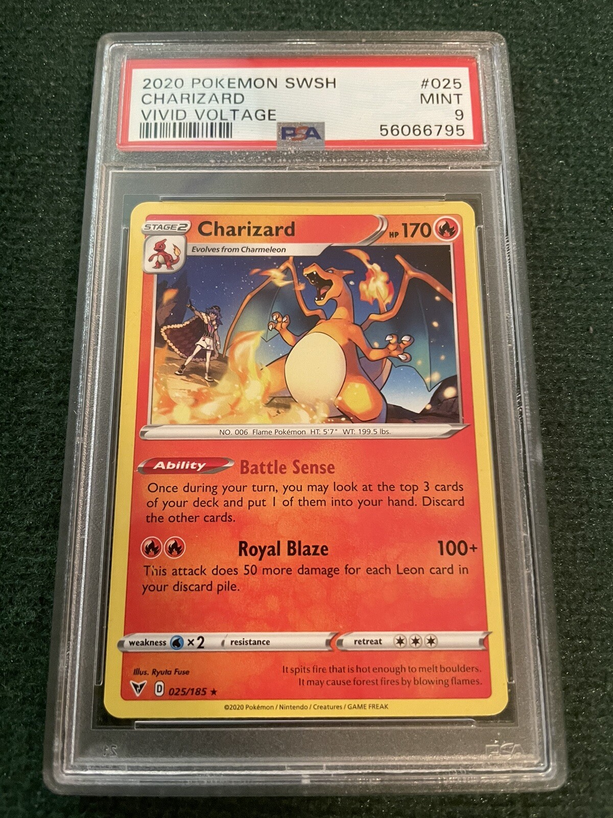 2020 Pokemon TCG Vivid Voltage Charizard SWSH Rare 25/185 MINT PSA 9