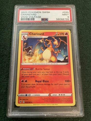 2020 Pokemon TCG Vivid Voltage Charizard SWSH Rare 25/185 MINT PSA 9