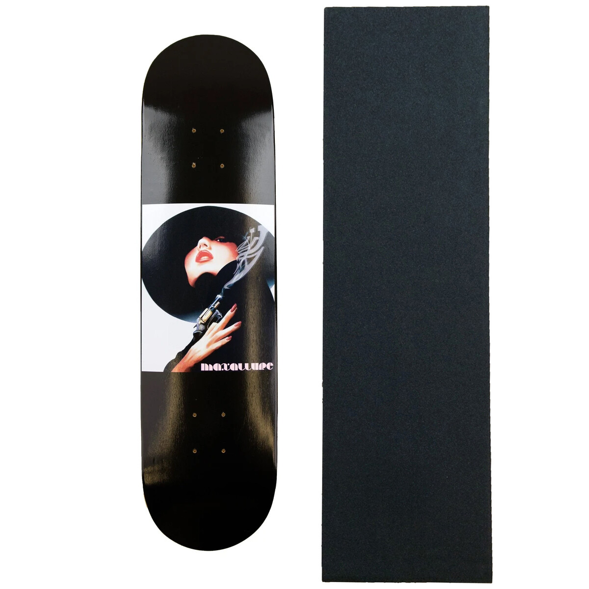 Maxallure Skateboard Deck Smoking Gun Black 8.0