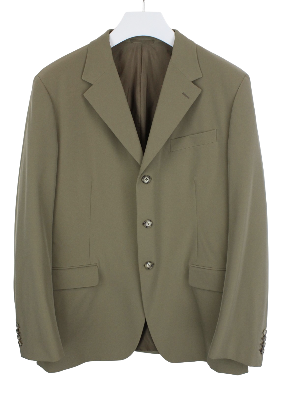 PRADA Blazer Men's (EU) 56 Lined Notch Lapel Single Breasted Button