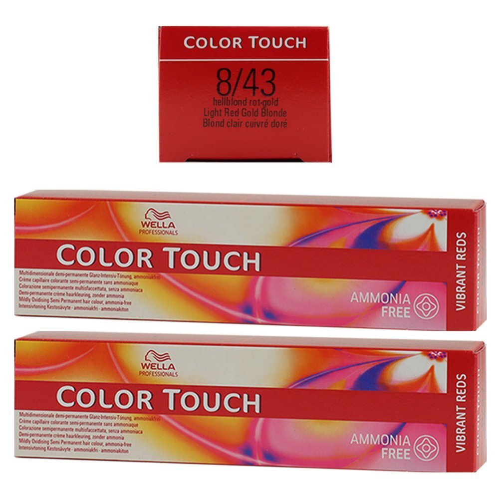 Wella Color Touch Vibrants Reds 2 x 60 ml 8/43 hellblond rot gold Set