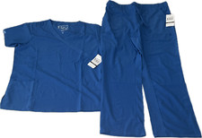 Hey Scrub Top And Pant Sets Womens Size S Blue Stretch With Pockets 2 Sets