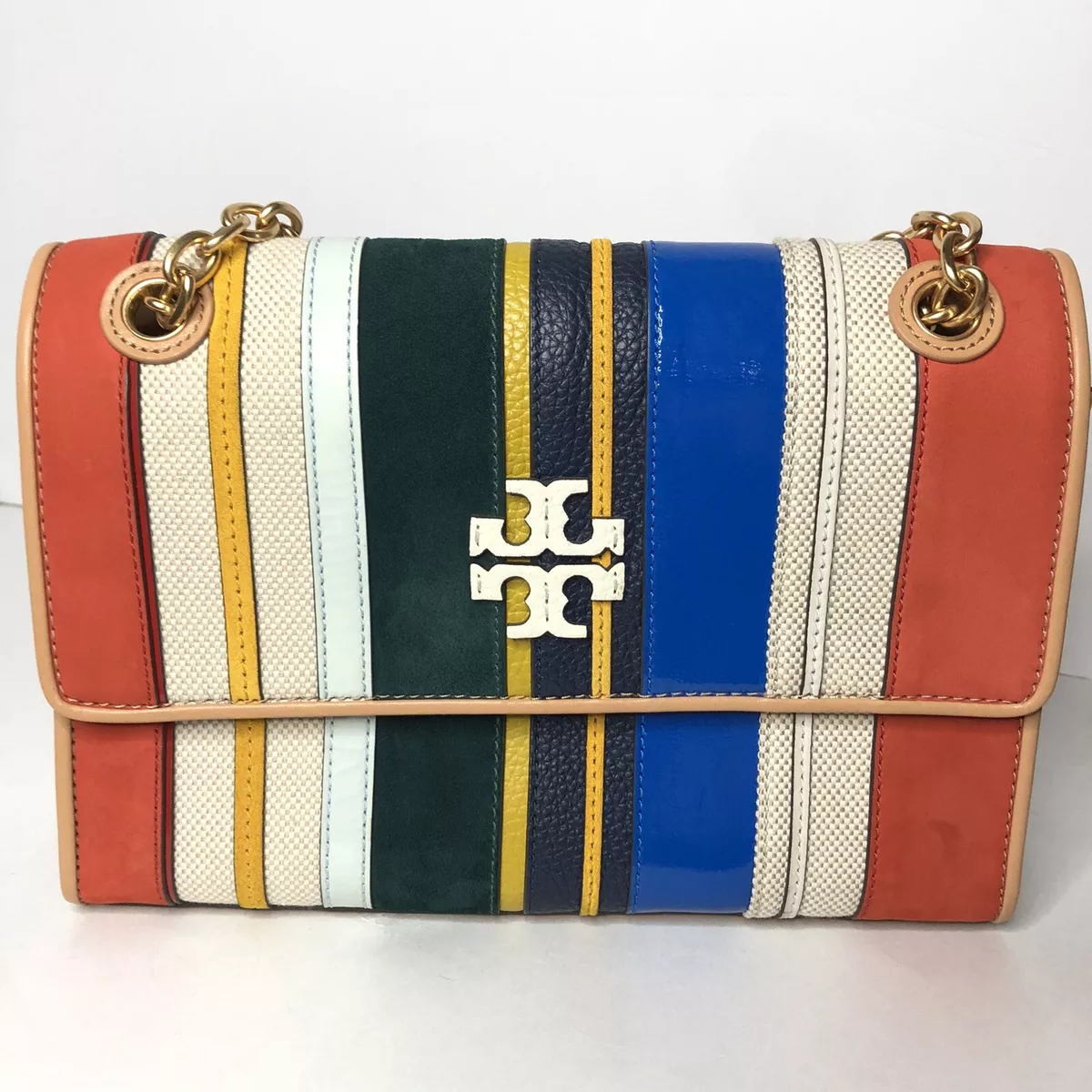 Tory Burch Fleming BALLOON STRIPE Flap Chain Shoulder Bag 595