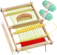FOCCTS Wooden Multi-Craft Weaving Loom Large Frame 9.84 X 15.35 X 1.3Inch, Tapes