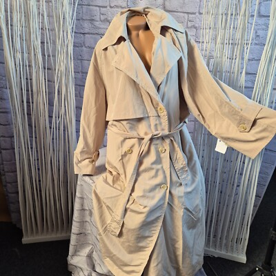 MNG Damen Trenchcoat Jacke Mantel Beige Gr. M (0583) Übergröße NEU