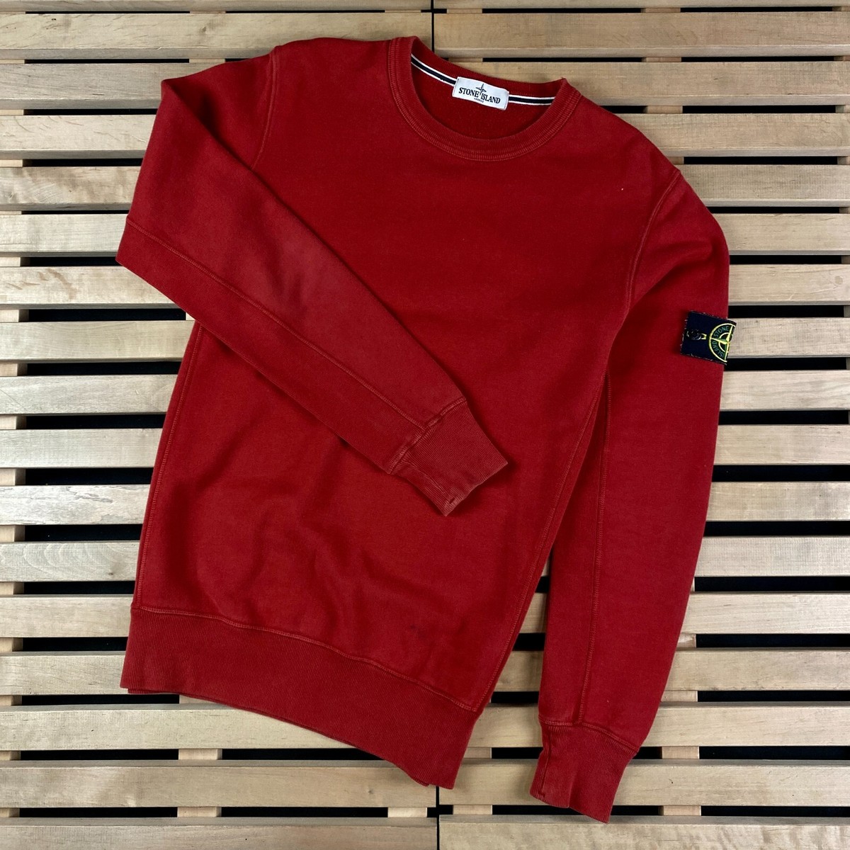 Mens Red Sweatshirt Stone Island Size L | eBay