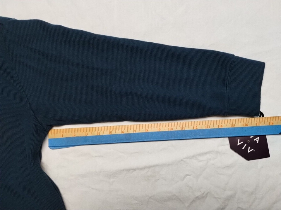 AVA & VIV Men's Size XXL Dark Green Teal Long Sleeve Shirt Sweater 1/4