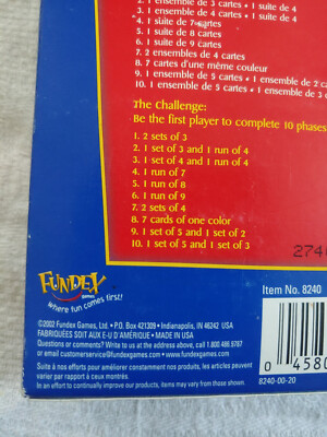 Vintage 2002 Phase 10 Card Game Rummy Style Complete Original Box