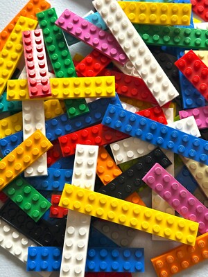 120 LARGE Assorted Color Lego Plates Lot 2x8 2x10 2x12: 2x Wide Flat Bulk Pieces
