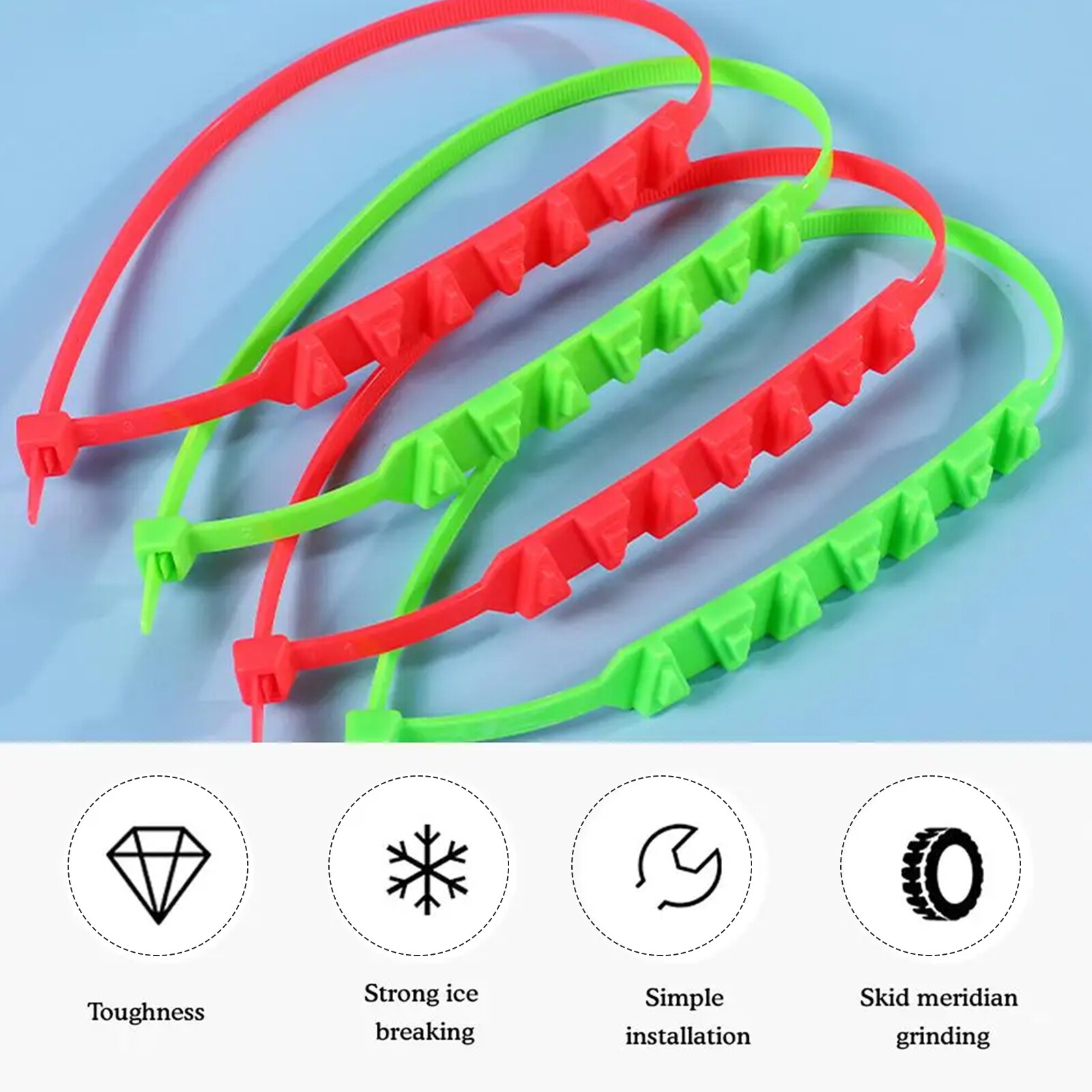 10Pcs/Set AntiSkid Snow Chain Motorcycle Bicycle Wheel Tire Nonslip