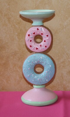 DOUBLE DONUT Doughnut PEDESTAL Blue PINK Candyland GINGERBREAD Sweet Treats
