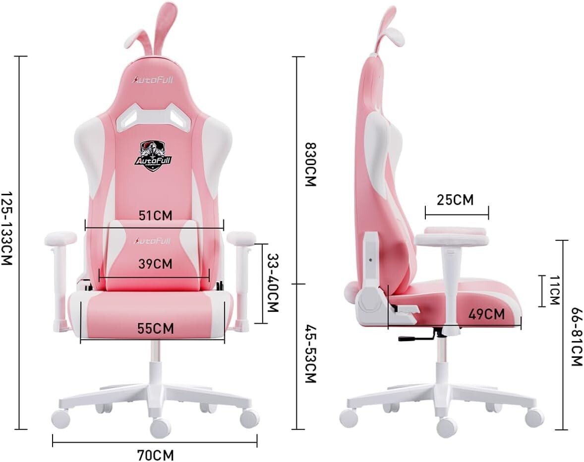 AutoFull C2 Gaming Chair Pink rabbit ears Kawaii AF055PME-CB AutoFull C2 Gaming Chair Pink rabbit ears Kawaii AF055PME-CB