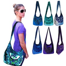 Floral Tapestry Crossbody Bag Womens Boho Messenger Shoulder Purse Cotton Hippie
