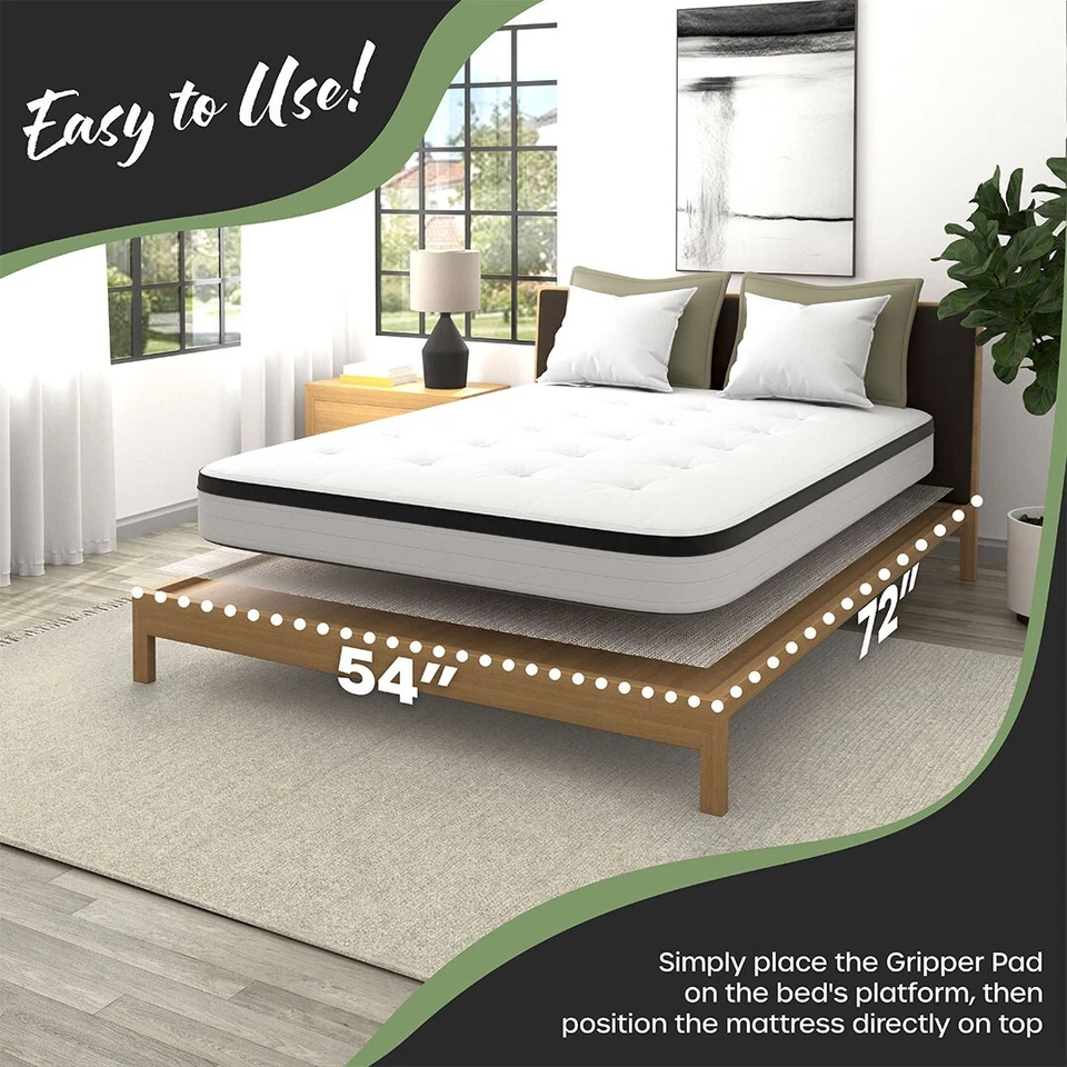 Almohadilla de agarre para colchón Nevlers - Alfombrilla antideslizante para colchón tamaño queen 54" x 72" Foto 3 de 4