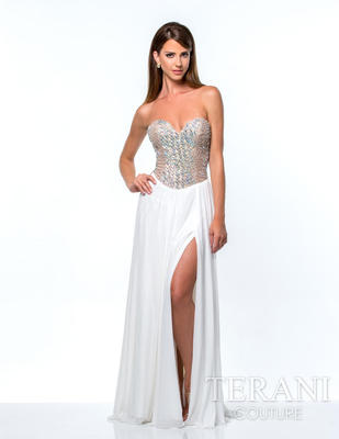 NWT IVORY/NUDE TERANI COUTURE PROM/PAGEANT/FORMAL DRESS/GOWN #151P0382A  SIZE 6 | eBay