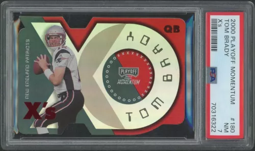 2000 Playoff Momentum Football #180 Tom Brady X's Rookie #091/199 PSA 7 (NM)