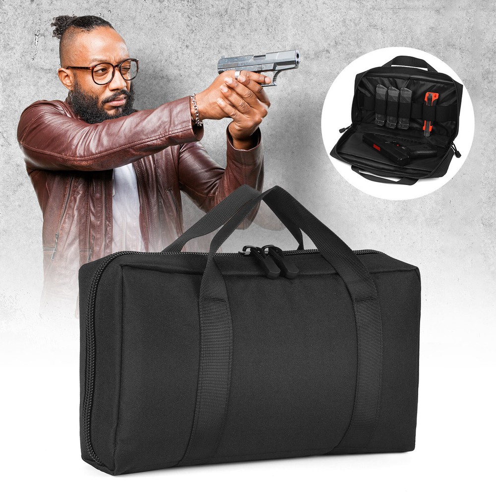 Tactical Pistol Range Bag Padded Handgun Gun Magazine Conceal Carry Soft Case US