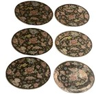 Vintage Chinese JingDeZhen Porcelain Black Flower 8” Oval Plates. Set Of 6 — photo 8