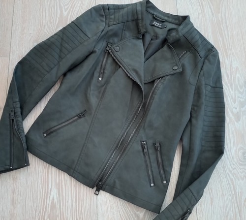 NEU ONLY Leder-imitat Biker-Jacke Gr 36 Herbst/Übergang PU-beschichtet Rock Punk - Bild 19 von 23