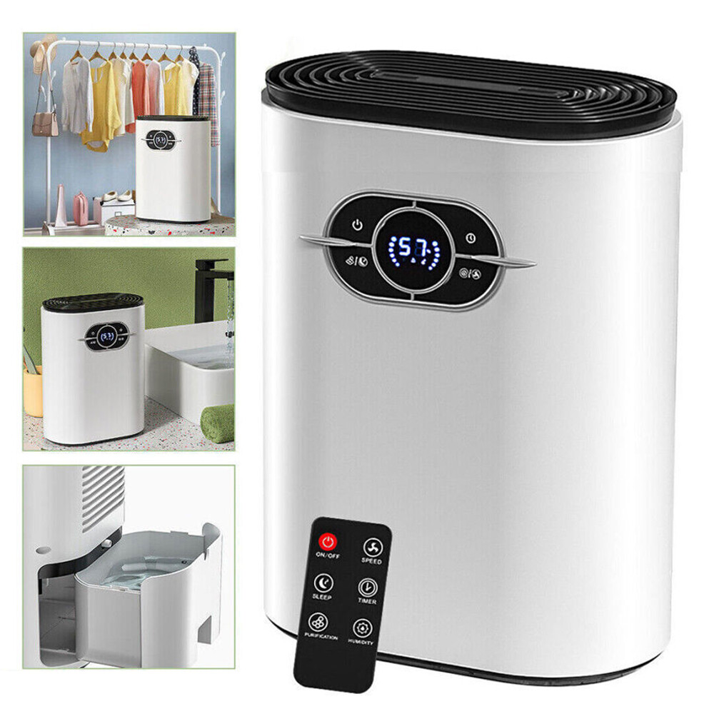 Dehumidifier 2500ml Air Dryer Home Basements Humidity Remote Control LED Display-image