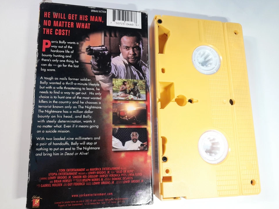 Rare Yellow VHS TAPE. Dead or Alive VHS 2002 Lowry Brooks Jr. Tested Ex-rental - Image 2 of 4