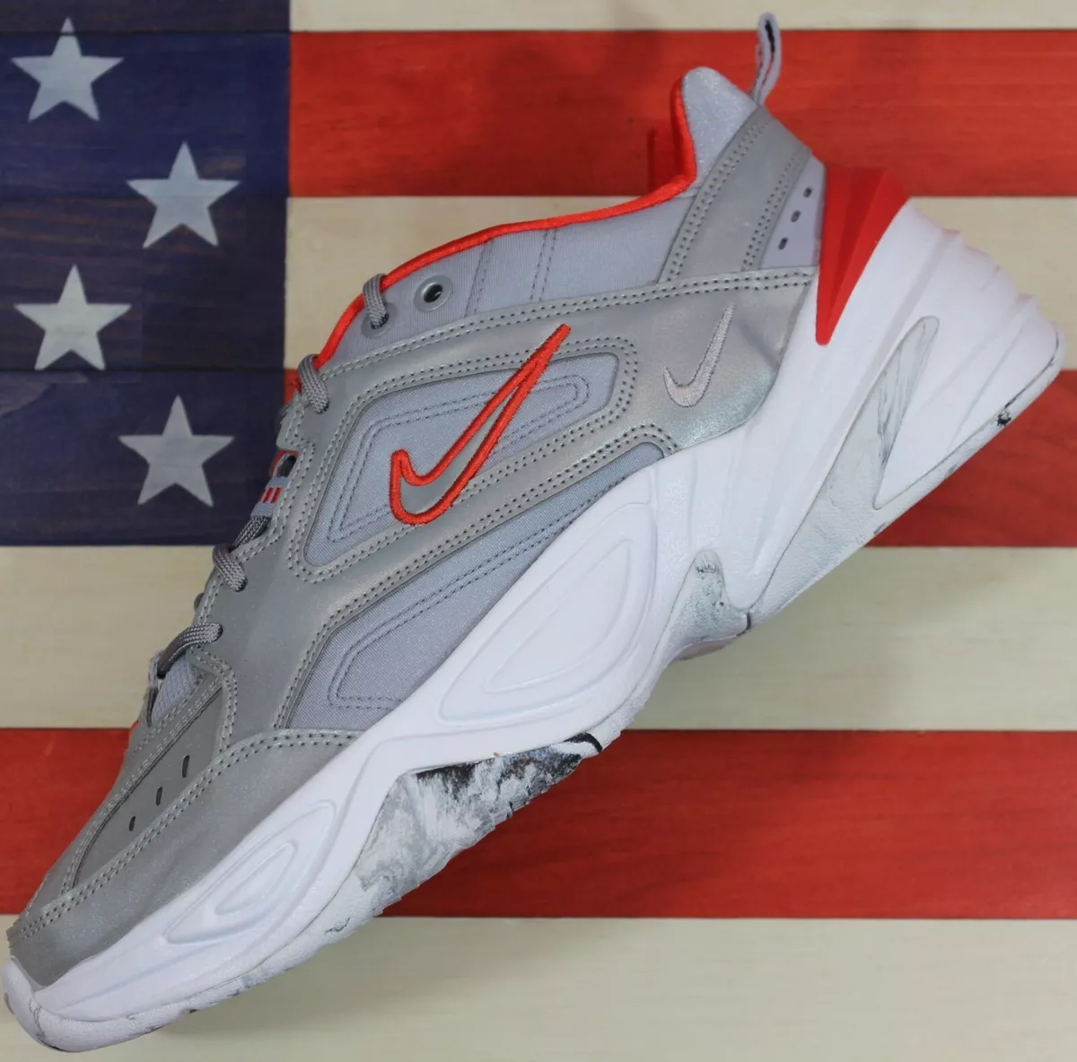 Erhverv Resten beundre Nike M2K Tekno Monarch Training Shoe Silver/White/Orange [BQ3378-001]  Womens 9.5 | eBay